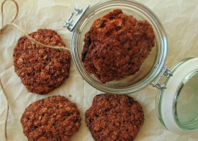 Kakaowe ciastka owsiano-kokosowe