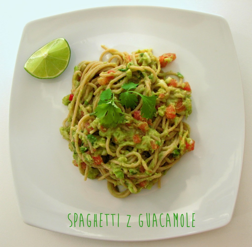 spaghetti z guacamole